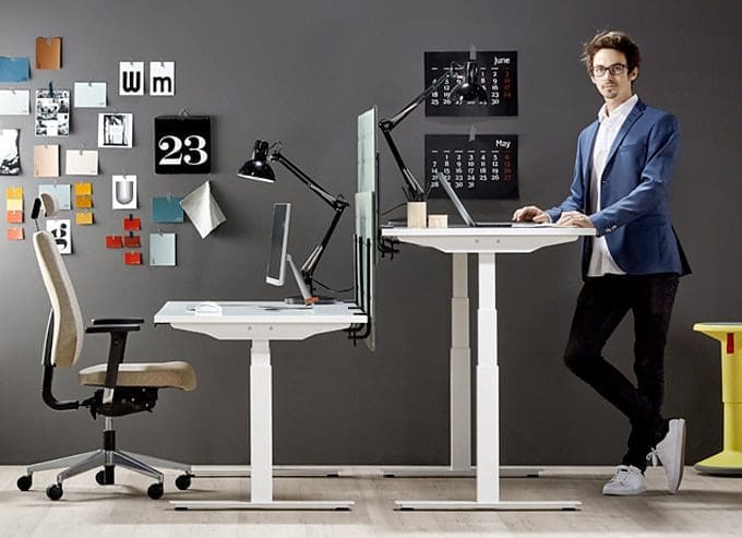 Height-adjustable desks and preventing blood clots
