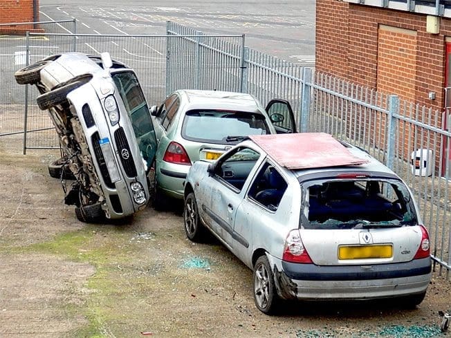 What happens if you accidentally crash a vehicle into someone else’s property